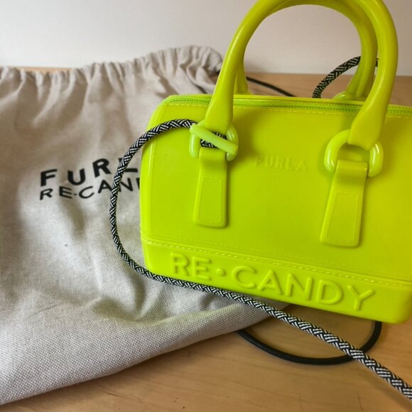 FURLA 2022 SS Limited Collection RECANDY Mini bag Lime Pre-owned - Picture 1 of 5